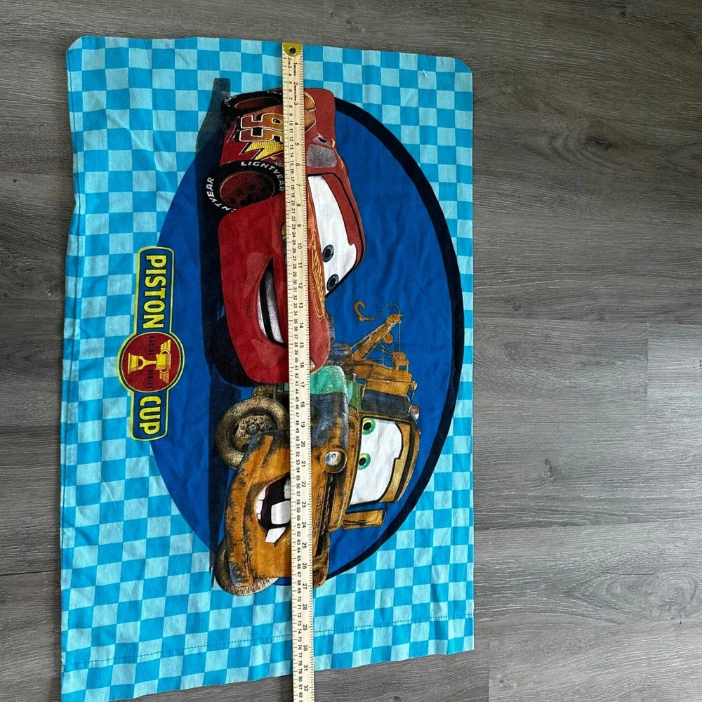 Disney Pixar Cars Pillowcase Kids Blue Lightning McQueen Mater Good Piston Cup